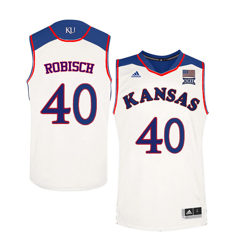 Men Kansas Jayhawks #40 Dave Robisch College Basketball Jerseys-White